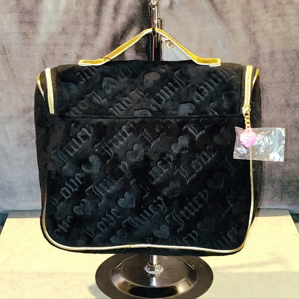 NWT JUICY COUTURE PINK TRAVEL COSMETIC BAG & BLACK HANGING TOILETRY BAG BUNDLE